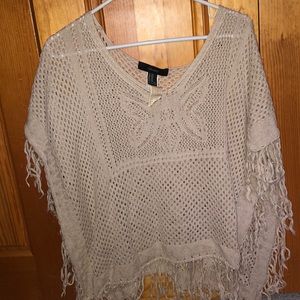 Open knit poncho